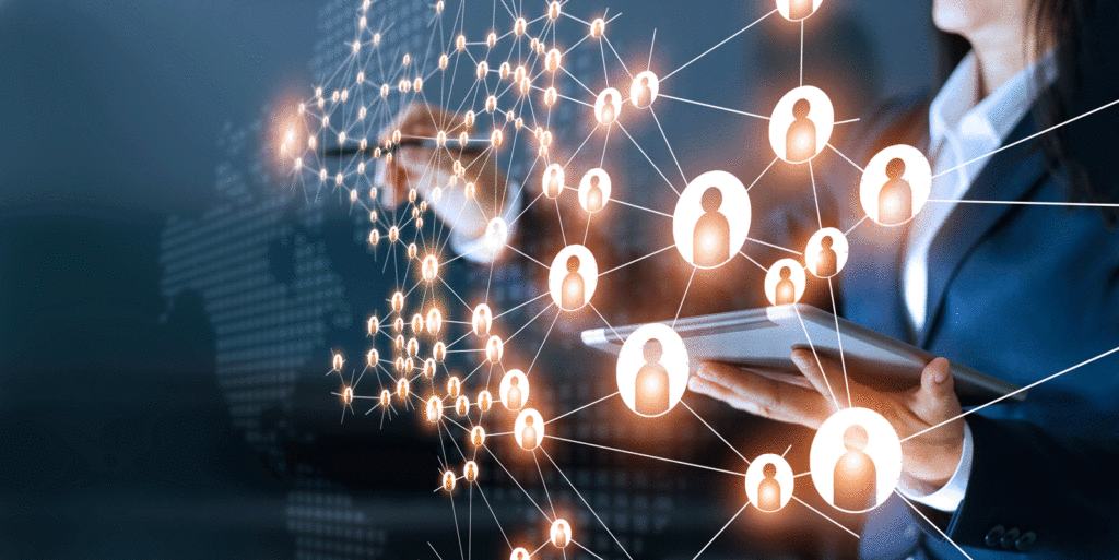 computer image of people connected in a network