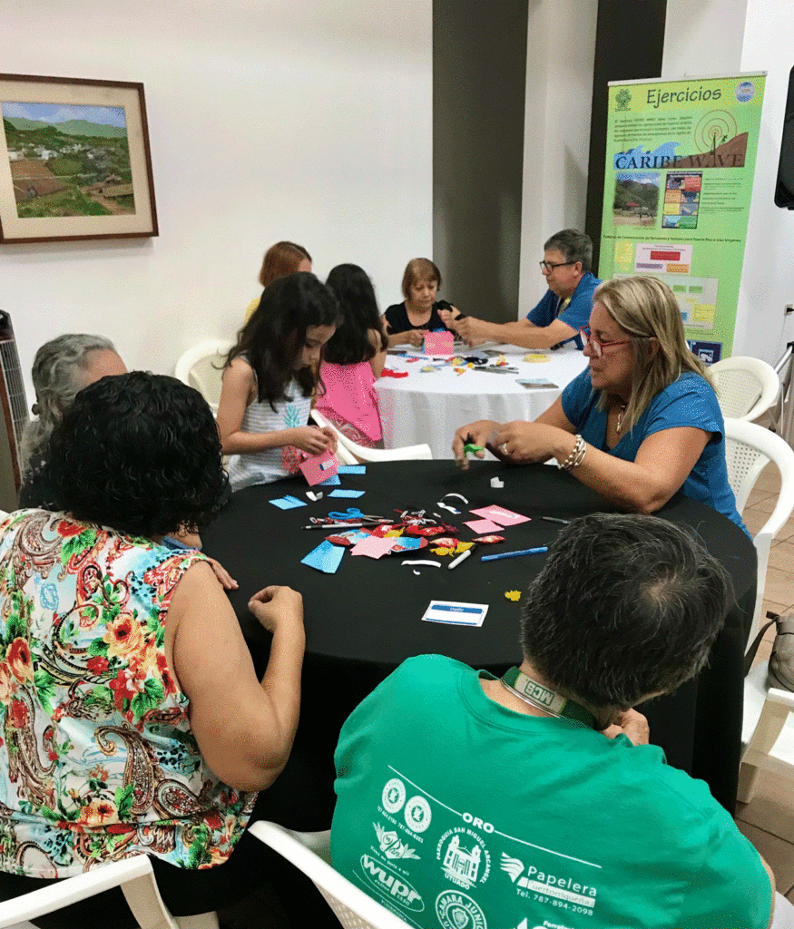 Community members participating in a preparedness exercise