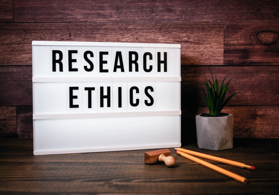 A sign that reads "Research Ethics"